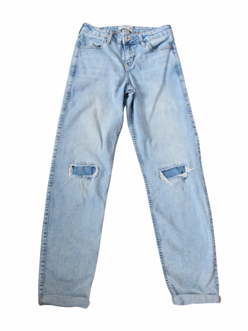 Abercrombie Kids 15/16 Mid Rise Boyfriend Light Blue Distressed Girl’s Jeans